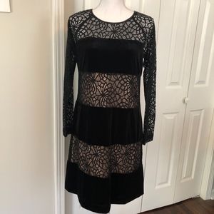 Antonio Melani Velvet Lace Panel Dress